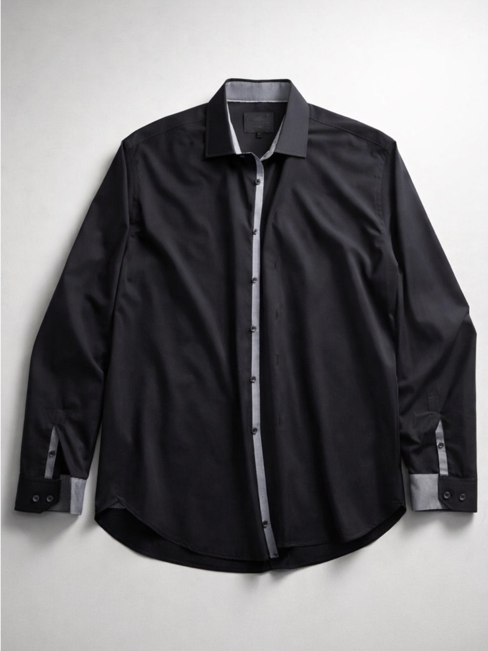 WRK Men's Black Dress Shirt with Contrast Trim #casualbuttondown, #jeansshirt